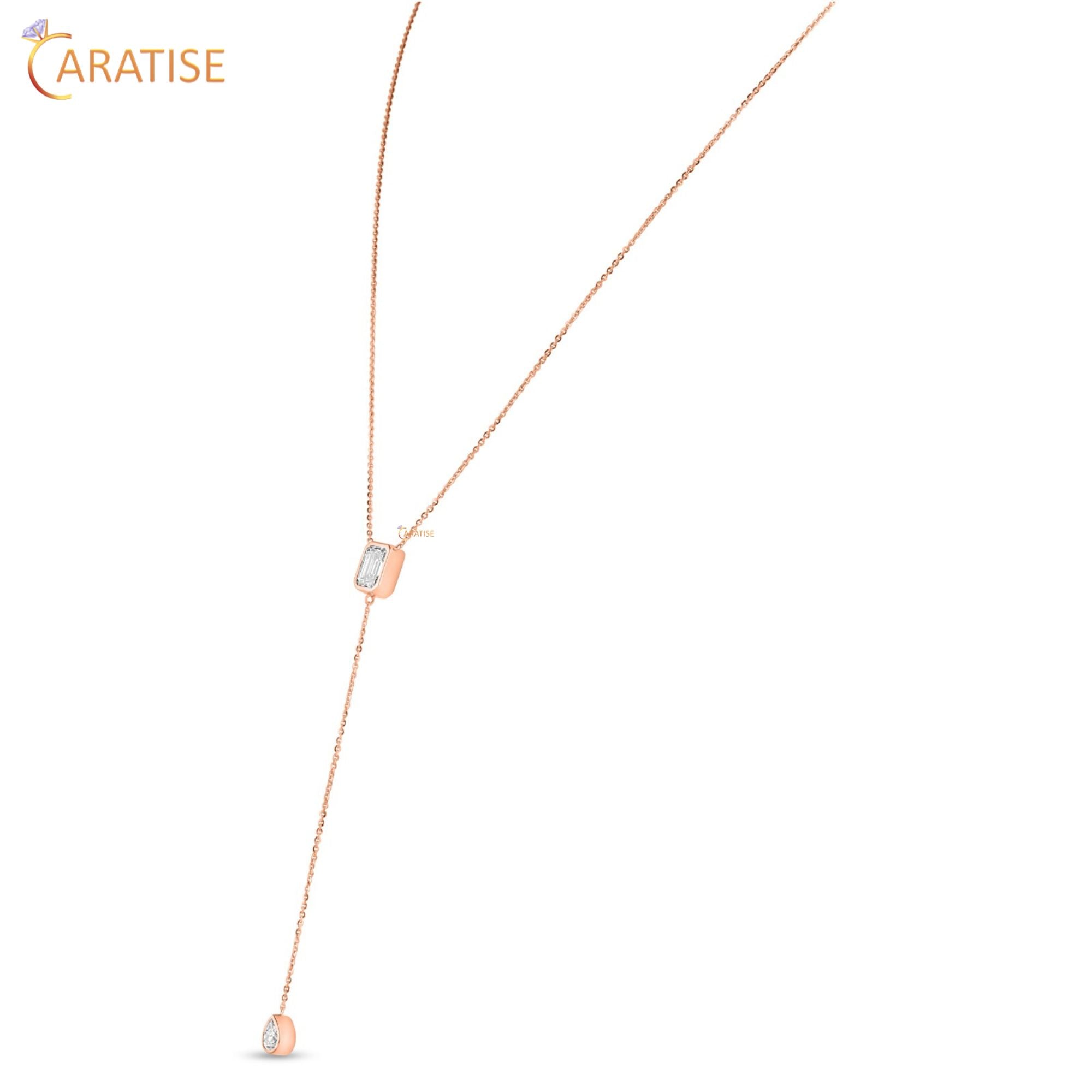 1.42 TDW Emerald And Pear Cut Diamond Custom Pendant 925 Silver