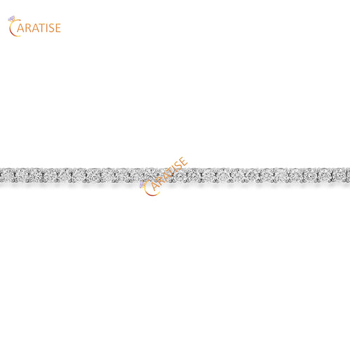 3.71 TDW Round Cut Moissanite Diamond Tennis Bracelet 925 Silver