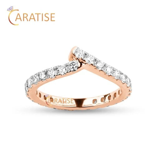 1.23 TDW Round Cut Diamond Engagement Eternity Band Ring 925 Silver