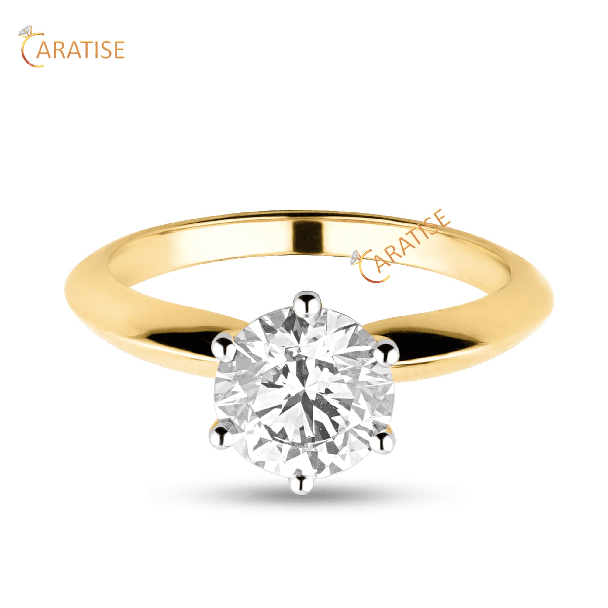 1.56 TDW Round Cut Diamond Solitaire Ring 925 Silver