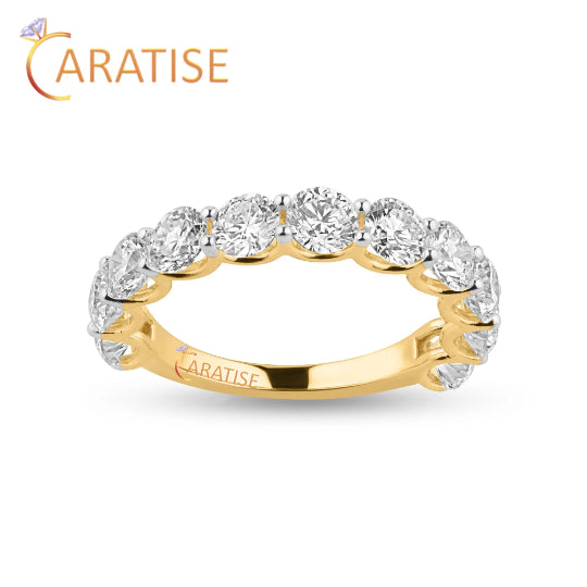 2.75 TDW Round Cut Moissanite Diamod Eternity Band Ring 925 Silver