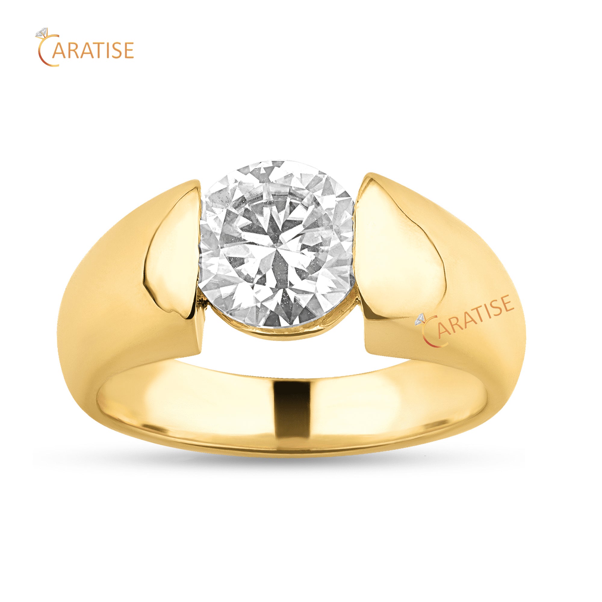 1.57 TDW Round Cut Diamond Solitaire Ring 925 Silver