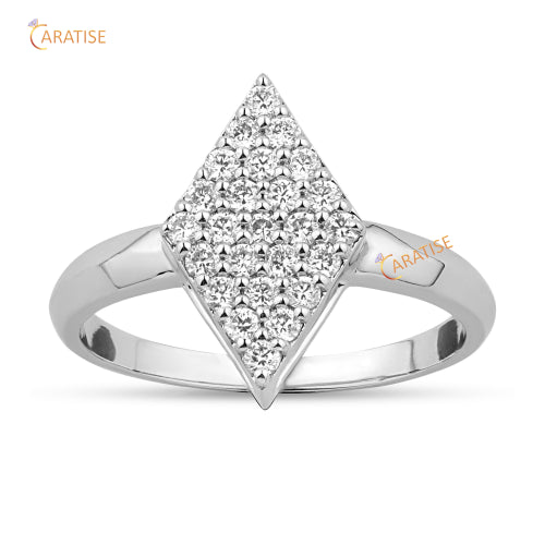 0.34 TDW Round Cut Moissanite Diamond Engagement Ring 925 Silver