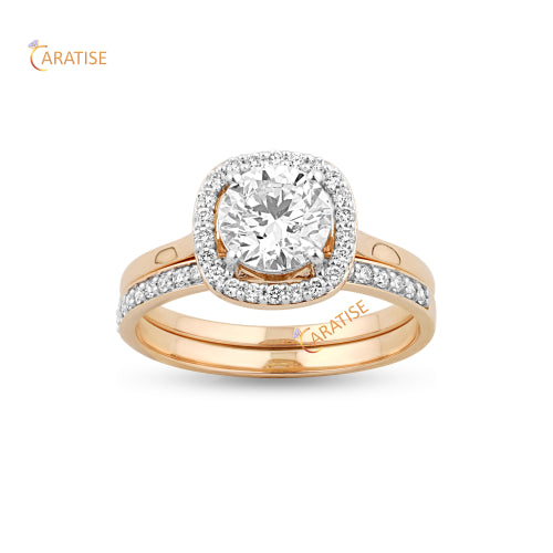 1.49 TDW Round Cut Diamond Ring with Band 925 Silver