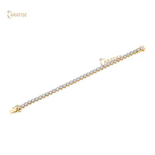 3.036 TDW Round Cut Diamond Bracelet Tennis Bracelet 925 Silver