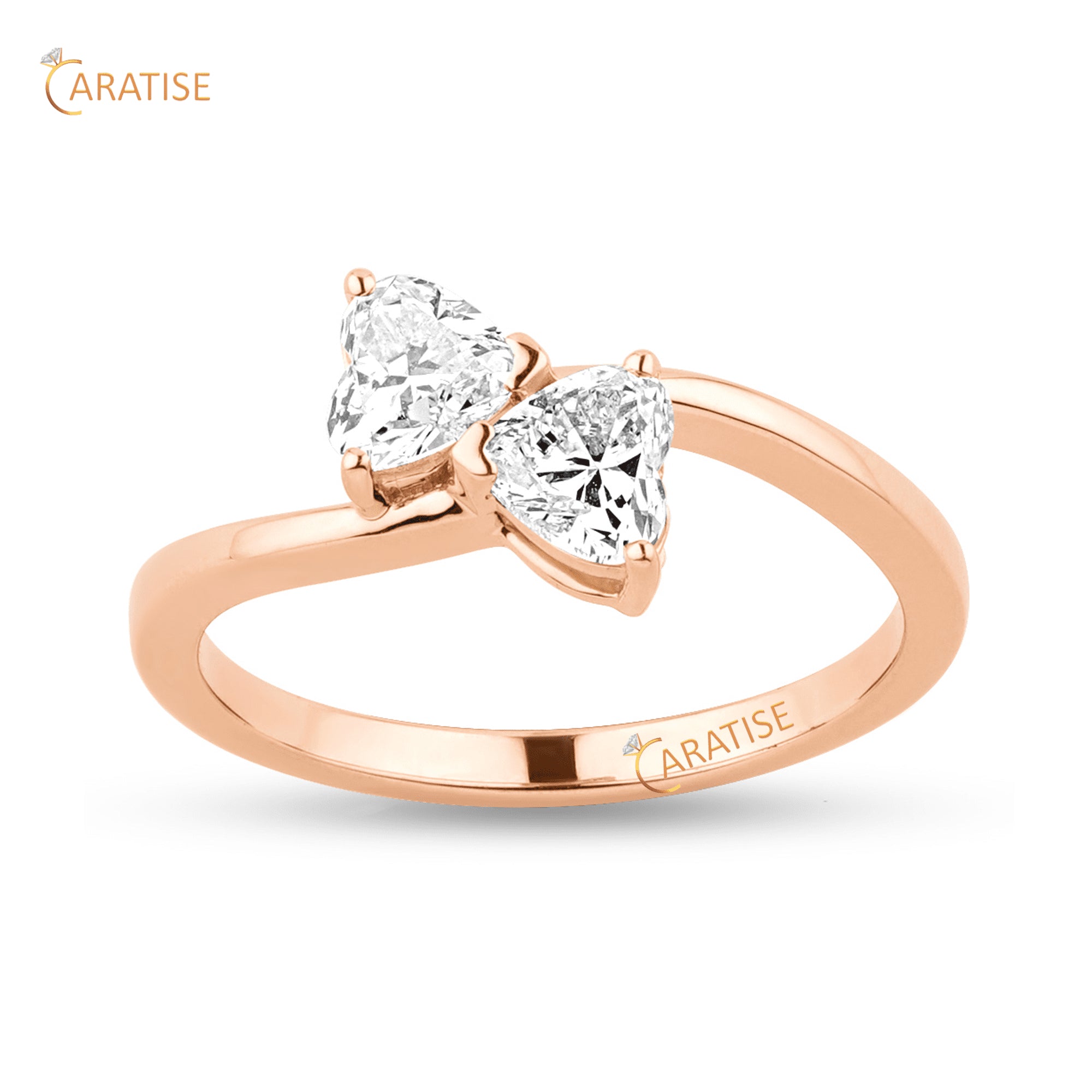 1.00 TDW Heart Cut Moissanite Diamond Engagement Ring 925 Silver