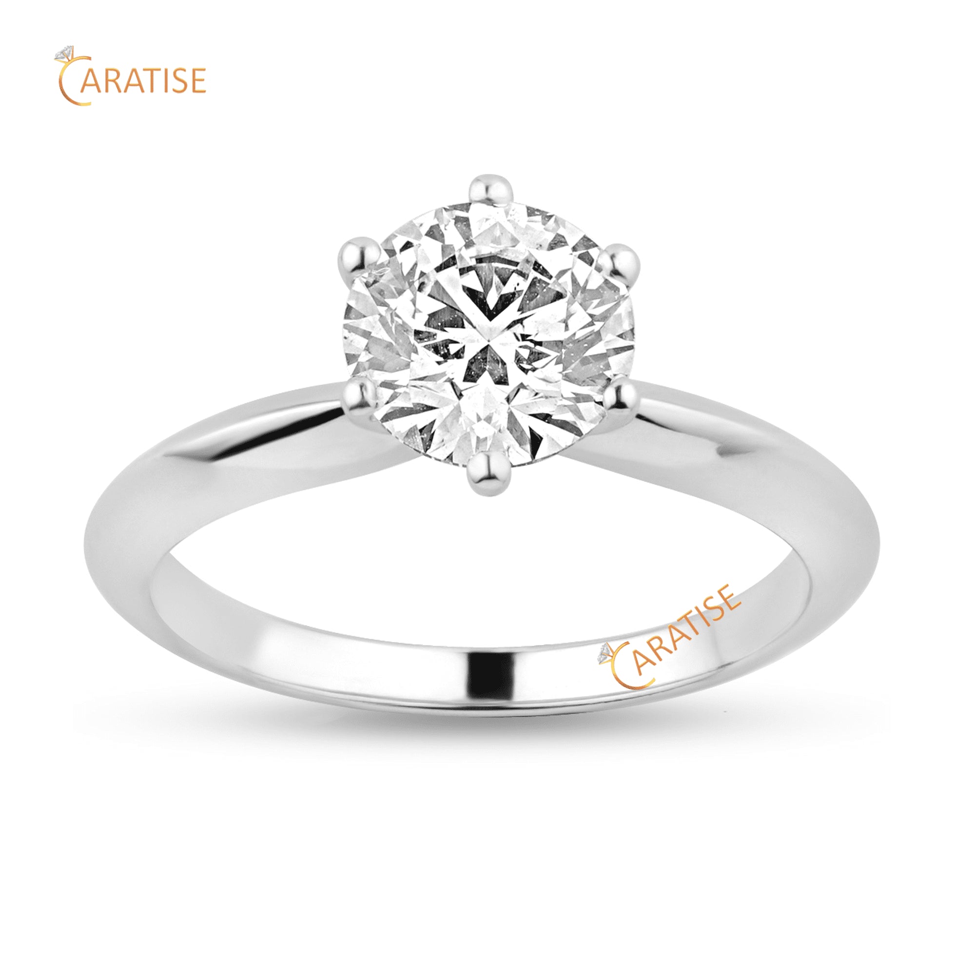 1.20 TDW Round Cut Moissanite Diamond Solitaire Ring 925 Silver
