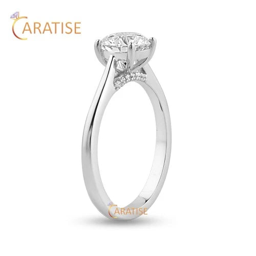 1.16 TDW Round Cut Moissanite Diamond Solitaire Ring 925 Silver