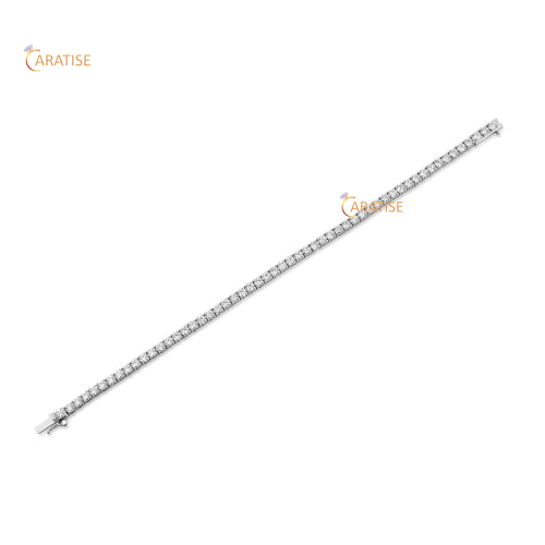 4.60 TDW Round Cut Diamond Tennis Bracelet 925 Silver