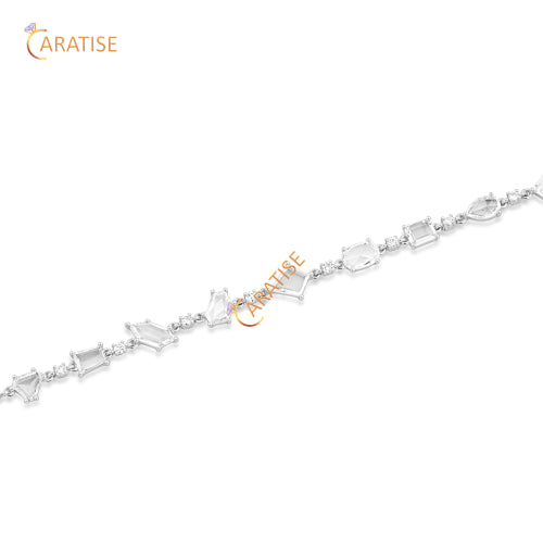 4.49 TDW Rose & Round Cut Diamond Slider Bracelet