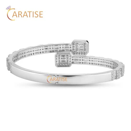 4.75 TDW Baguette And Round Cut Diamond 925 Silver