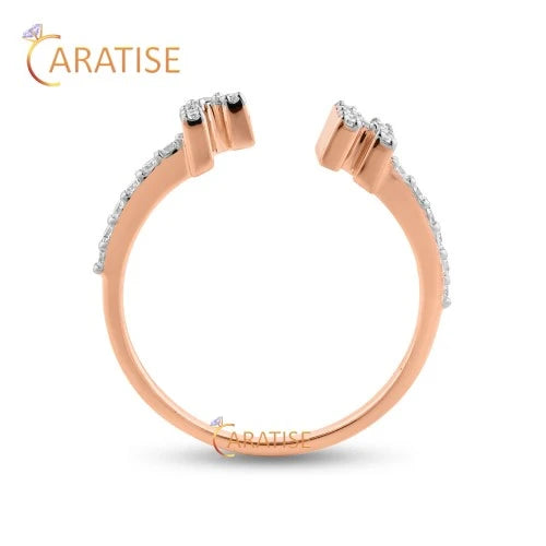 0.21 TDW Round Cut Diamond Engagement Ring 925 Silver