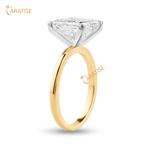 3.62 TDW Princess Cut Diamond Solitaire Ring 925 Silver