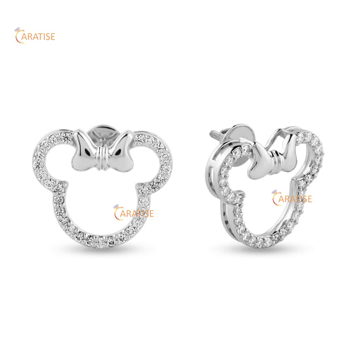 0.638 TDW Round Cut Diamond Earring 925 Silver
