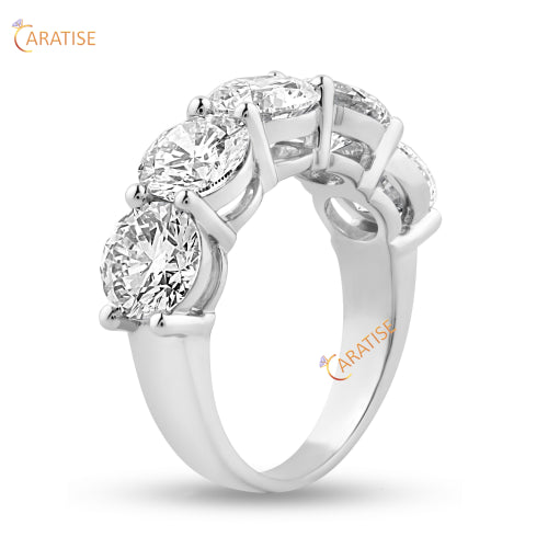 5.00 TDW Round Cut Diamond Eternity Band Ring 925 Silver