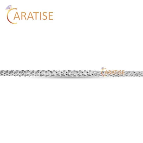 9.912 CT Pear & Round Cut Diamond Charm Bracelet 925 Silver