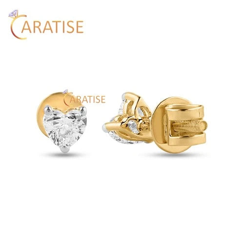 0.33 TDW Heart Cut Diamond Stud 925 Silver