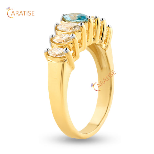 1.40 TDW F.B.Marquise & Marquise Cut Diamond Eternity Band Ring 925 Silver