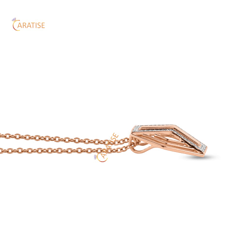 0.15 TDW Round Cut Diamond Pendant With Chain 925 Silver