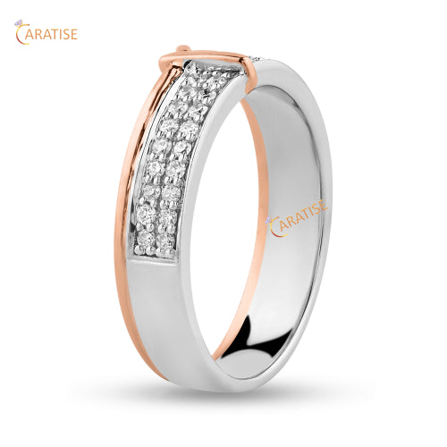 0.26 TDW Round Cut Moissanite Diamond Band Ring 925 Silver