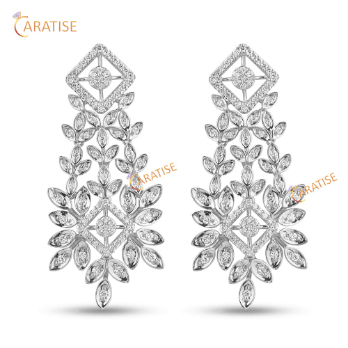 10.39 TDW Round Cut Diamond Necklace 925 Silver