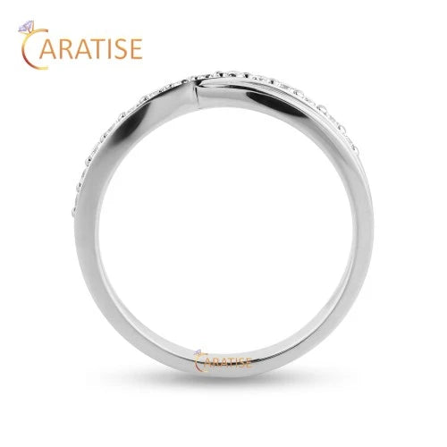 0.294 TDW Round Cut Diamond Eternity Band Ring 925 Silver