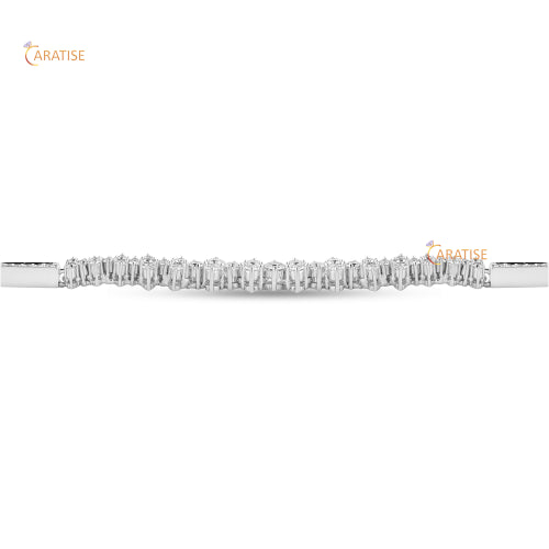 1.342 TDW Round Cut Diamond Charm Bracele 925 Silver