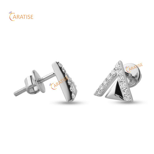 0.266 TDW Round Cut Diamond Earring 925 Silver
