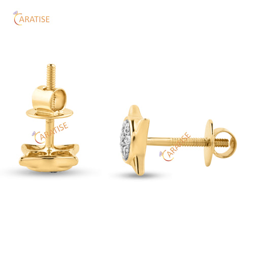 0.196 TDW Round Cut Diamond Earring 925 Silver