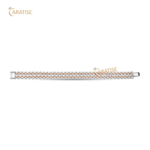 4.438 CT Asscher & Round Cut Diamond Charm Bracelet 925 Silver
