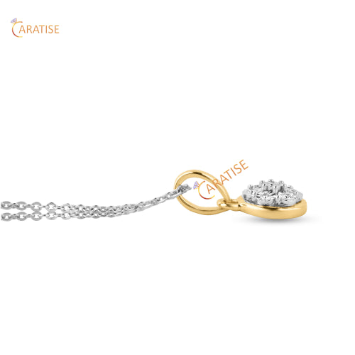 0.077 TDW Round Cut Diamond Custom Pendant 925 Silver