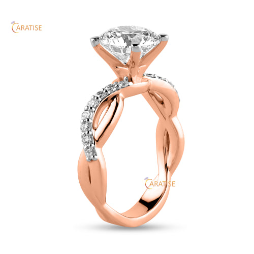 2.74 TDW Round Cut Diamond Engagement Ring 925 Silver