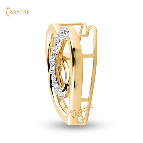 0.20 TDW Round Cut Heart Diamond Pendant 925 Silver