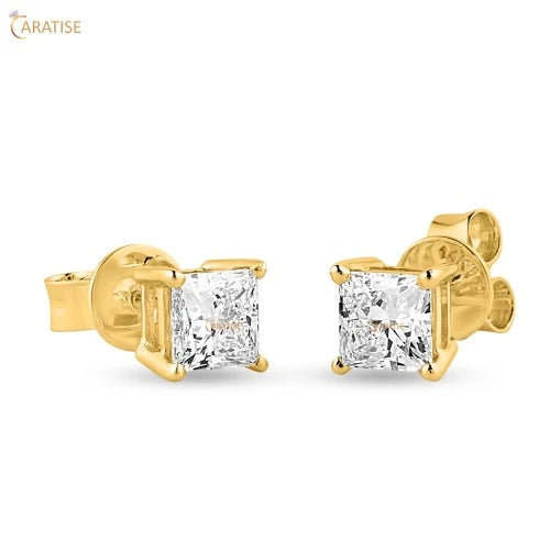 1.35 TDW Princess Cut Diamond Earring 925 Silver