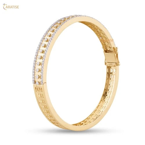 3.04 TDW Round Cut Diamond Diamond Bracelet 925 Silver