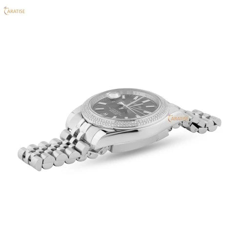 1.72 TDW Round Cut Diamond Watch | Moissanite Diamond Watch | Custom Made Diamond Watch | Charm Watch