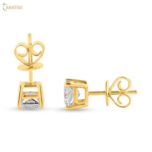 1.35 TDW Princess Cut Diamond Earring 925 Silver