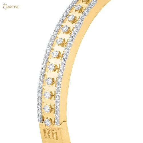 3.04 TDW Round Cut Diamond Diamond Bracelet 925 Silver