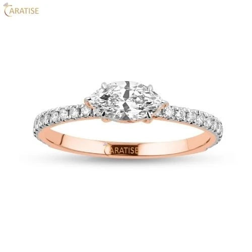 0.72 TDW Marquise & Round Cut Diamond Engagement Ring 925 Silver