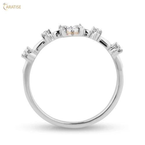 0.183 TDW Round Cut Moissanite Diamond Engagement Ring 925 Silver