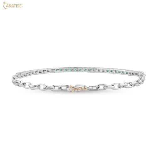 0.90 TDW F.G.Round Diamond Bracelet 925 Silver