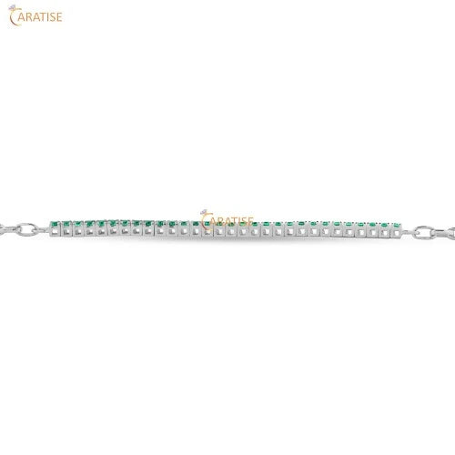 0.90 TDW F.G.Round Diamond Bracelet 925 Silver