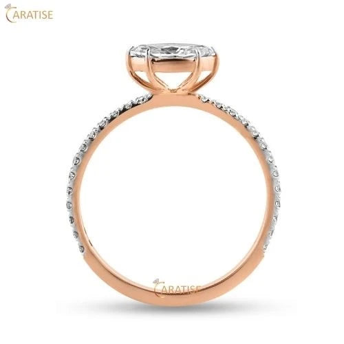 0.72 TDW Marquise & Round Cut Diamond Engagement Ring 925 Silver