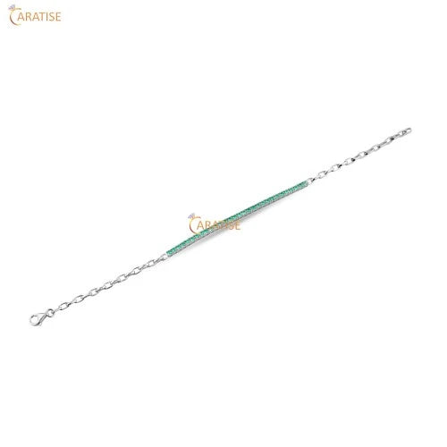 0.90 TDW F.G.Round Diamond Bracelet 925 Silver