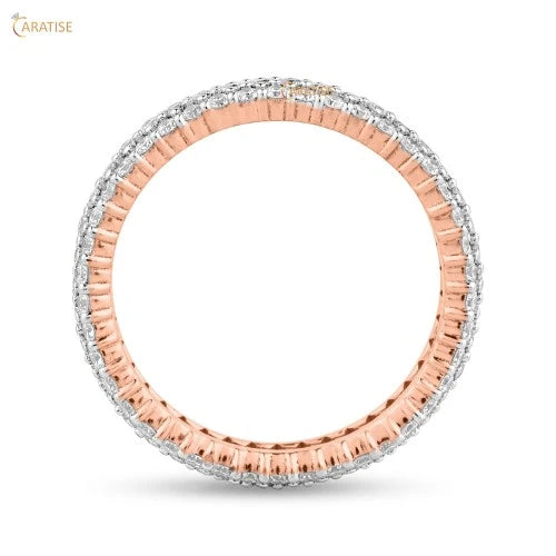 1.16 TDW Round Cut Diamond Eternity Band Ring 925 Silver