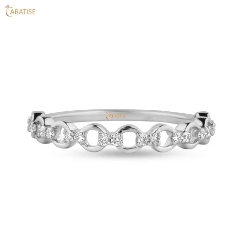 0.16 TDW Round Cut Diamond Engagement Ring 925 Silver