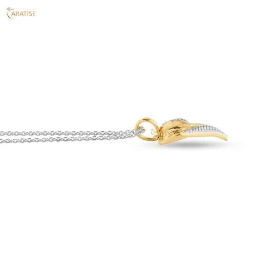 0.03 TDW Round Diamond Heart Pendant 925 Silver