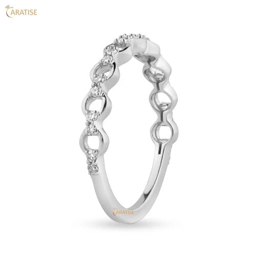 0.16 TDW Round Cut Diamond Engagement Ring 925 Silver