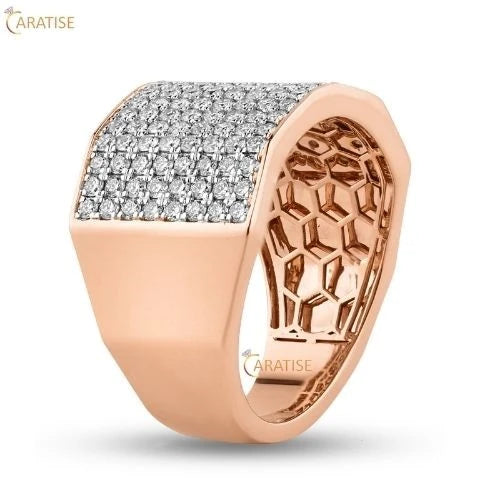 1.71 TDW Round Cut Moissanite Diamond Men's Engagement Ring 925 Silver