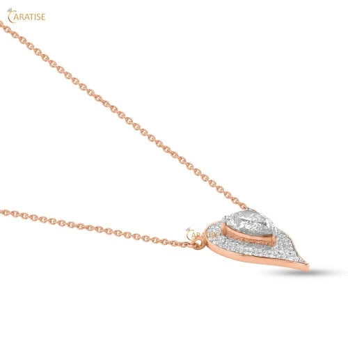 3.384 TDW Round & Pear Cut Diamond Custom Pendant 925 Silver